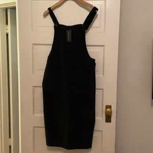 Brand new Renee corduroy overall dress in black